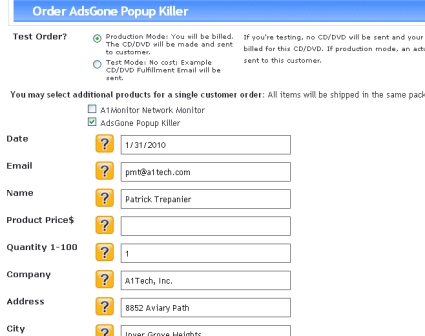 To order a cd/dvd for a customer, fill out the order form, or use an integration method to automate the process.